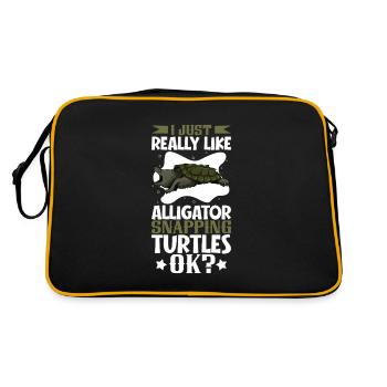 I love my alligator turtle - Retro Bag - black/gold - Back