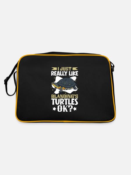 I love my pond turtle - Retro Bag - black/gold - Back