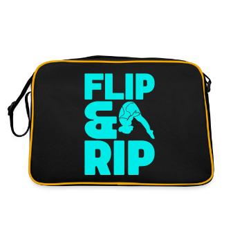 Kunstspringen Turmspringer Sprungbrett - Retro Tasche - Schwarz/Gold - Hinten