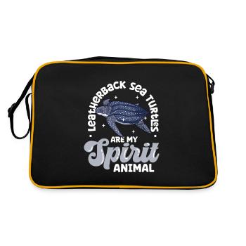 Mon animal spirituel - Tortue luth - Sac Retro - noir/or - Dos