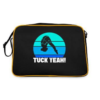 Kunstspringen Turmspringer Sprungbrett - Retro Tasche - Schwarz/Gold - Hinten