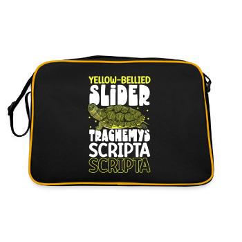 Yellow-cheeked Turtle - Retro Bag - black/gold - Back