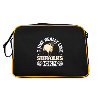 I love my Suffolk sheep - Retro Bag - black/gold - Back