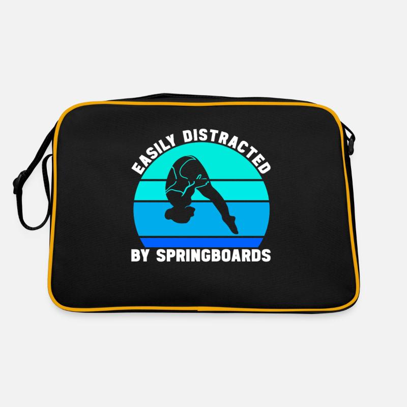 Kunstspringen Turmspringer Sprungbrett Retro Tasche