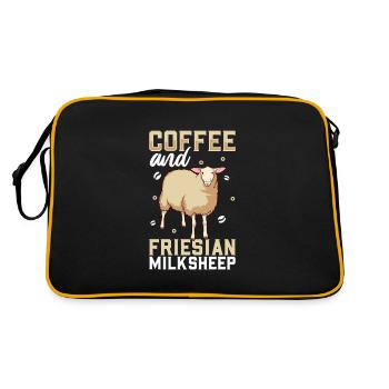 Café et brebis laitières de Frise orientale - Sac Retro - noir/or - Dos