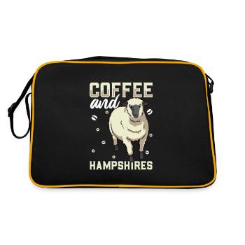 Coffee and Hampshire sheep - Retro Bag - black/gold - Back