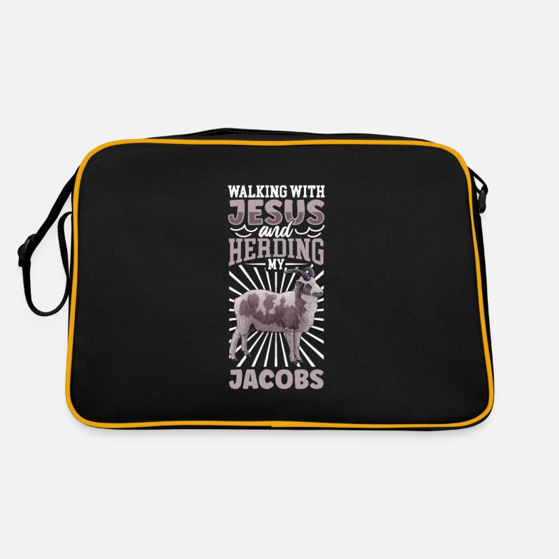 Jesus und Schaf - Jakobschaf Retro Tasche