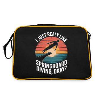 Kunstspringen Turmspringer Sprungbrett - Retro Tasche - Schwarz/Gold - Hinten
