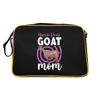 Mama einer Afrikanische Zwergziege - Retro Tasche - Schwarz/Gold - Hinten
