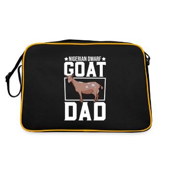 Papa einer Afrikanische Zwergziege - Retro Tasche - Schwarz/Gold - Hinten