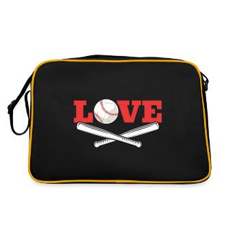 Dear Baseball Girls Women Baseball Theme - Retro Bag - black/gold - Back