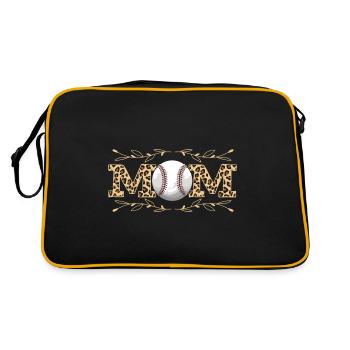 Leopard Baseball-Mutter Frauen Baseball-Mama - Retro Tasche - Schwarz/Gold - Hinten