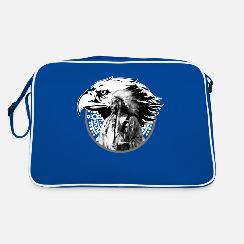 Indianer Häuptling Adler Totem Geschenkidee Retro Tasche