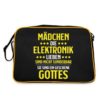 Elektronikerin Elektronik Elektroniker Geschenk - Retro Tasche - Schwarz/Gold - Hinten