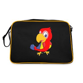 Parrot Feathers Ara Bird Birds Comic Parrot Bird - Retro Bag - black/gold - Back