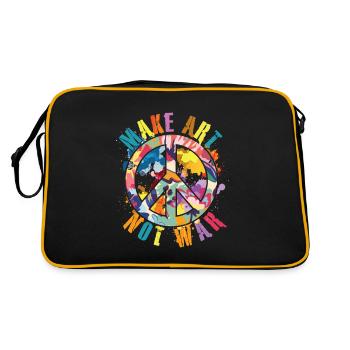 Make art not war - art artiste peintre peintre - Sac Retro - noir/or - Dos