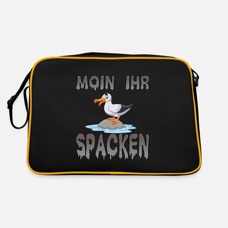 Moin Ihr Spacken - Möwe Geschenk Retro Tasche