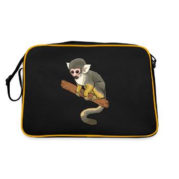 Squirrel monkey squirrel monkey primate - Retro Bag - black/gold - Back