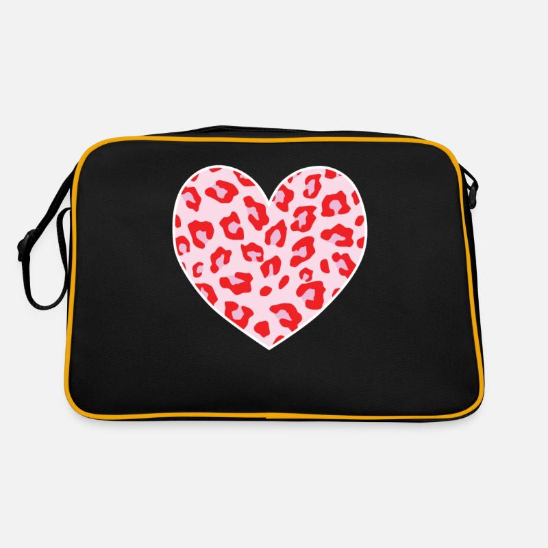 Leopard Print Pink Heart Shape Animal Cheetah Prin Retro Bag