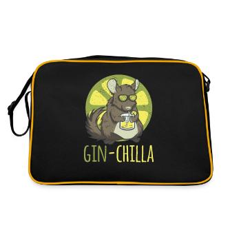 Ginchilla long drink funny design rodent. - Retro Bag - black/gold - Back