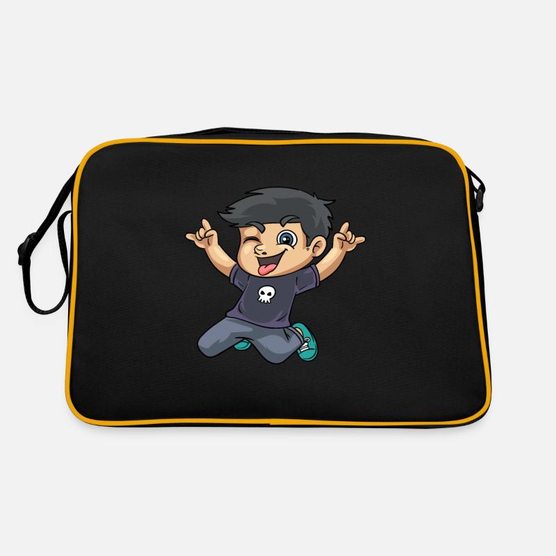 Conception de première année d'école d'étudiant garçon à bascule Sac Retro