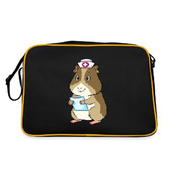 Infirmière de cochon d'Inde habillée - Sac Retro - noir/or - Dos