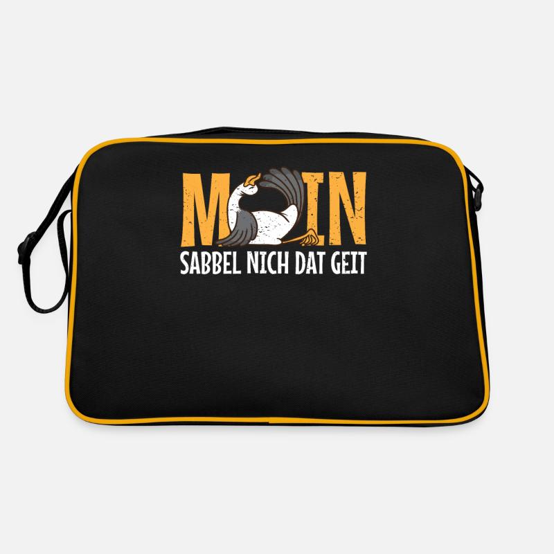 Plattdeutsch Moin als Möwe sabbel nich dat geit Retro Tasche