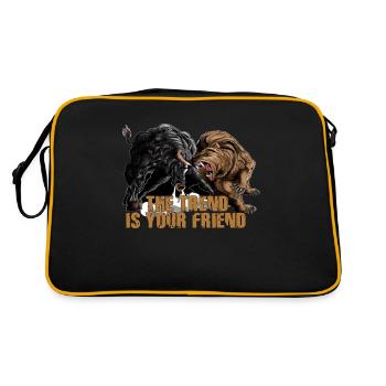 Stocks marché boursier commerçant taureau ours cadeau taureau - Sac Retro - noir/or - Dos
