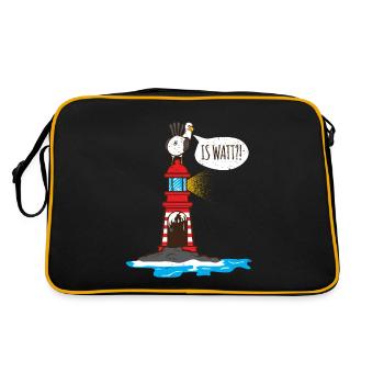 Le phare de Seagull est Watt sur la côte de la mer du Nord - Sac Retro - noir/or - Dos