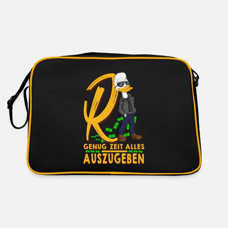Rente Ruhestand im R-Ente oder Renteneintritts Retro Tasche