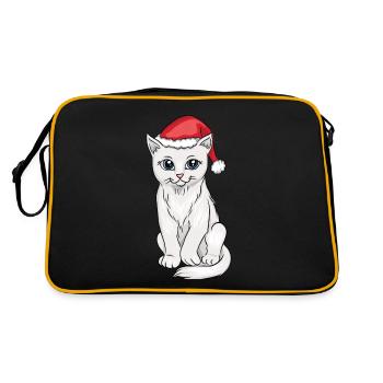 Chat, porter, chapeau noël noël - Sac Retro - noir/or - Dos