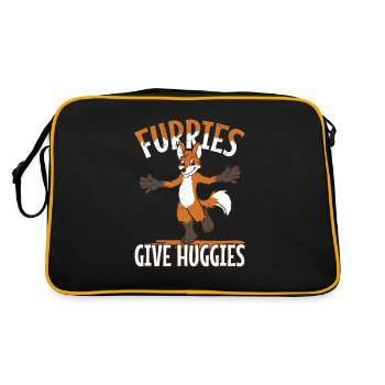 Fuchs Knuddel oder Umarmen Furries give Huggies - Retro Tasche - Schwarz/Gold - Hinten