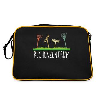 Gärtner Rechenzentrum als Hobbygärtner im Garten - Retro Tasche - Schwarz/Gold - Hinten