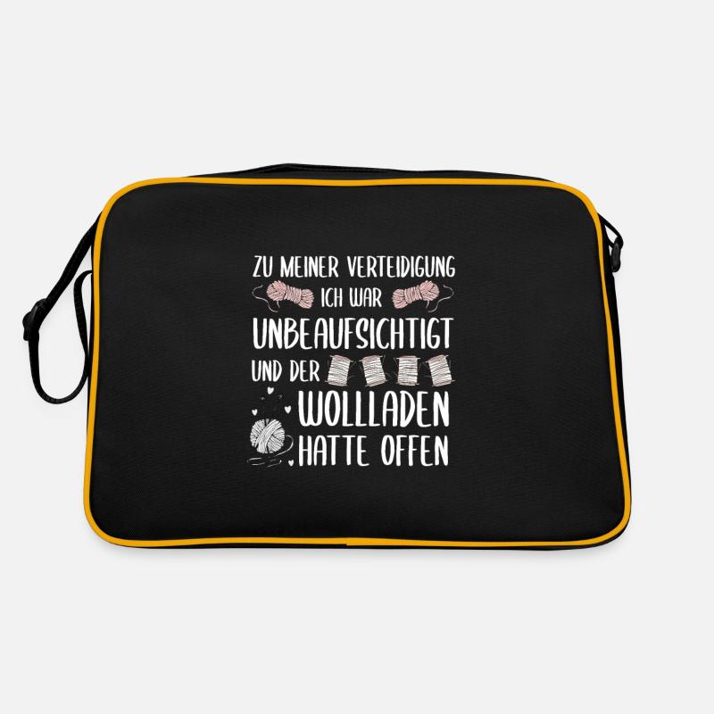 Der Wollladen hatte offen, Stricken Geschenk Retro Tasche