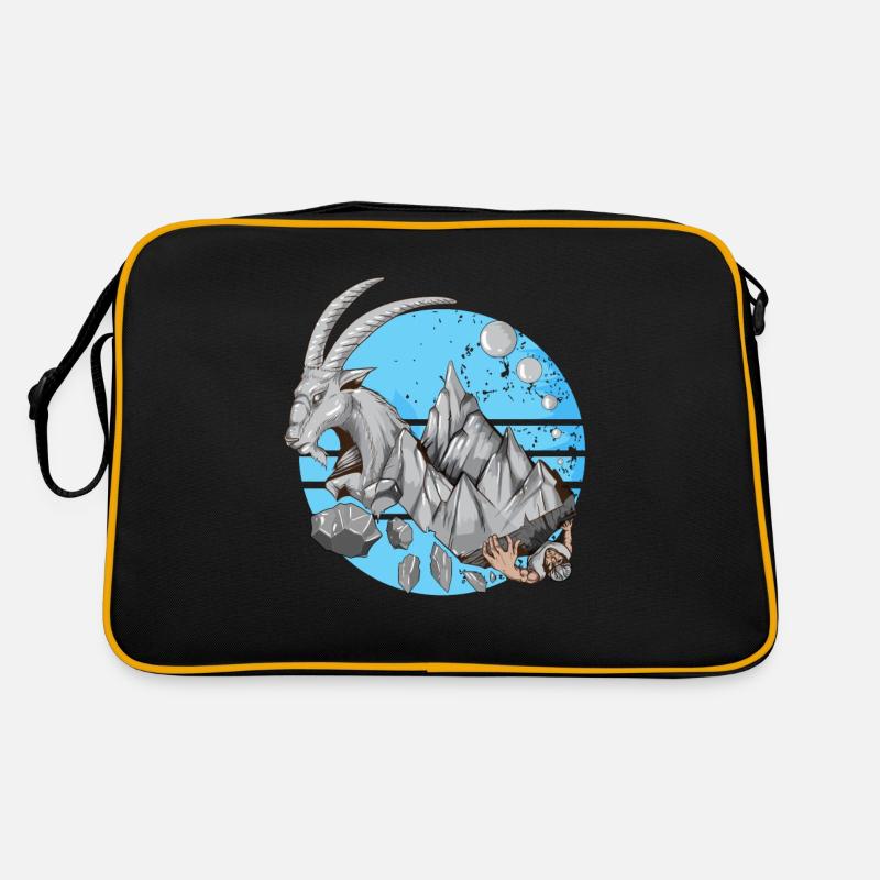 Steinbock Kletterer Berge Stein Tiere Spruch Retro Tasche