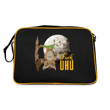Chouette avec chouette de nuit adhésive ou grand-duc disant hiboux - Sac Retro - noir/or - Dos