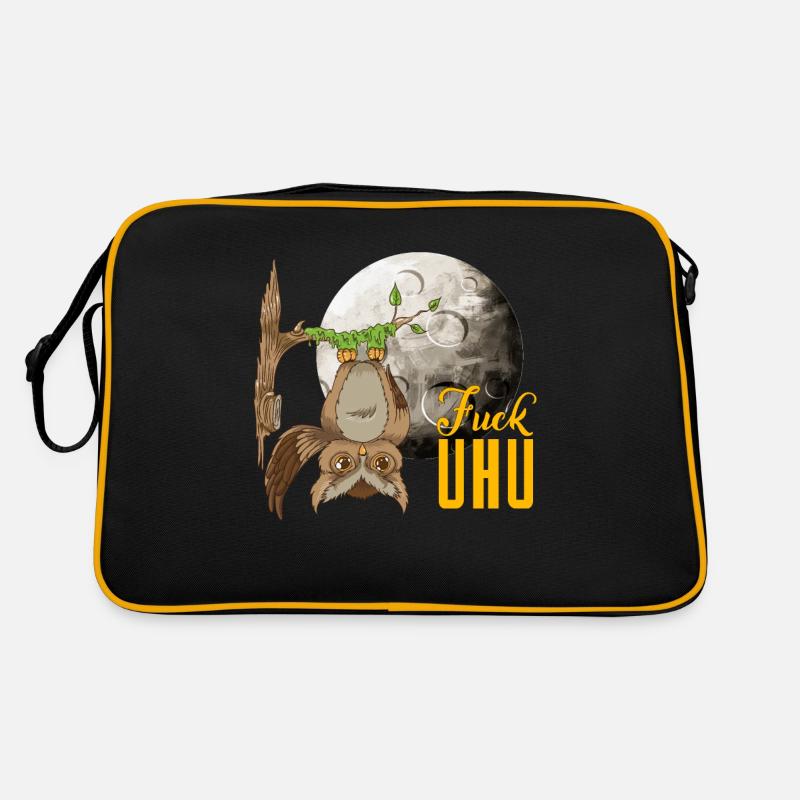 Eule mit Klebstoff Nachteule bzw Uhu Spruch Eulen Retro Tasche