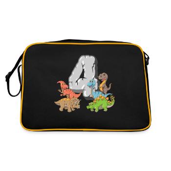 Dinosaure 4 ans enfants 4 anniversaire T-Rex Dino - Sac Retro - noir/or - Dos