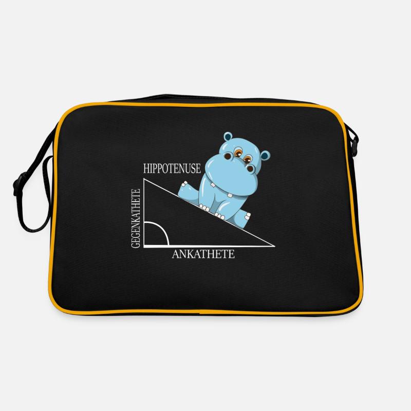 Mathe Hippotenuse Winkelfunktion Hypotenuse Nilpfe - Retro Tasche - Schwarz/Gold
