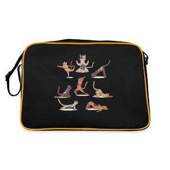 Cat yoga, relaxation and meditation with cat - Retro Bag - black/gold - Back