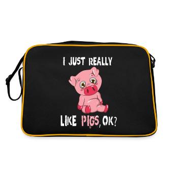 I Just really like Pigs ok Cochon rose Renard - Sac Retro - noir/or - Dos