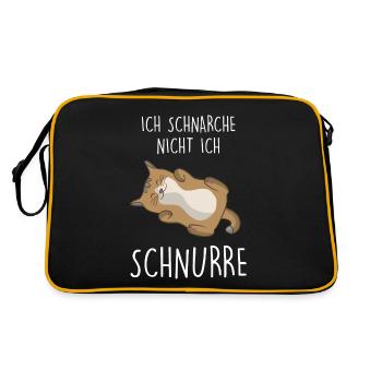 Ich Schnarche Nicht Ich Schnurre Katzenbesitzer - Retro Tasche - Schwarz/Gold - Hinten