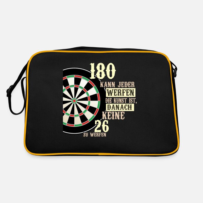 180 kann jeder werfen Dartscheibe Teamplayer Dart - Retro Tasche - Schwarz/Gold