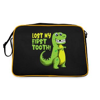 Lost my First Tooth Dino trou de dents enfants drôle - Sac Retro - noir/or - Dos