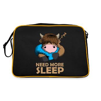 Need more Sleep Scottish Highland Cattle Cow - Retro Bag - black/gold - Back