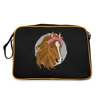 Equestrian Horse Lover Horses Bandana Riding Stable - Retro Bag - black/gold - Back