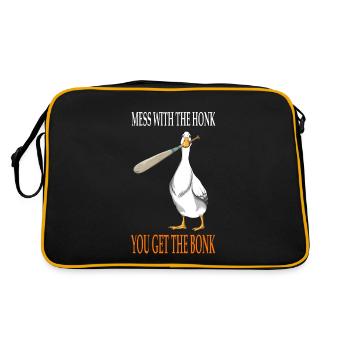 Mess with the Honk Goose Game Gamer Wooden Leg - Retro Bag - black/gold - Back