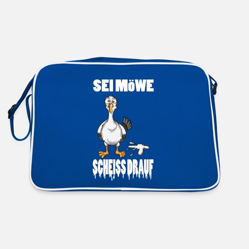 Norddeutsch Küste Meer Sei Möwe scheiß drauf Retro Tasche