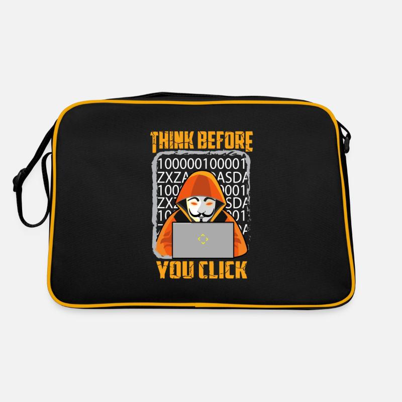 Cybersecurity hackers think before you click Retro Bag