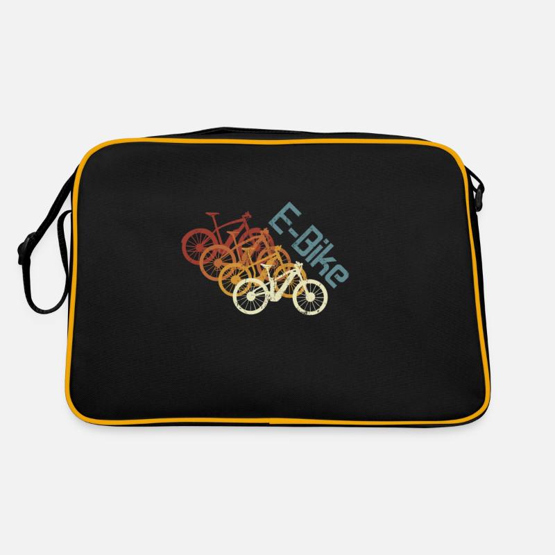 E-Bike, E-VTT, Retro coucher de soleil E-Biker - Sac Retro - noir/or